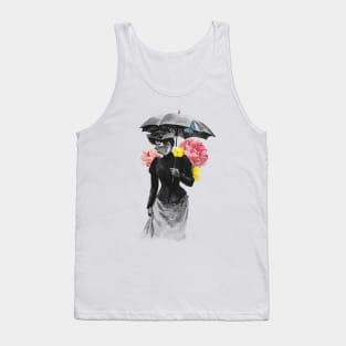 Hand drawn lady with umbrella Tank Top